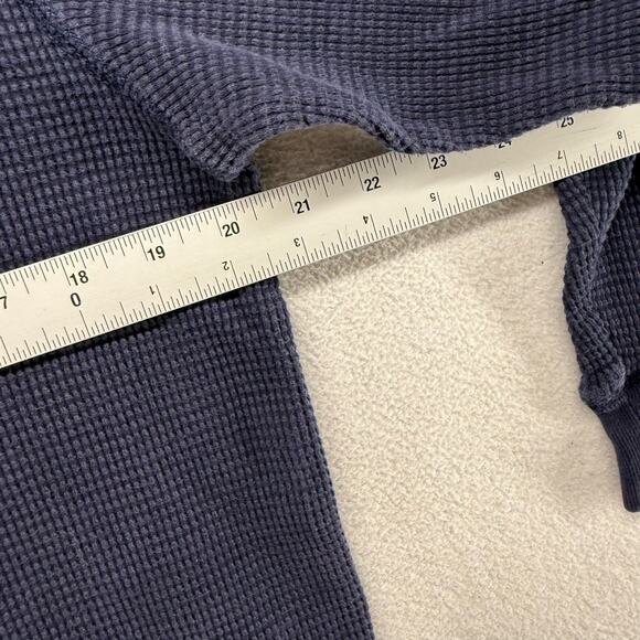 Vintage Eddie Bauer Thermal Shirt Men's Medium Blue Navy Waffle Grunge y2k Faded - Picture 5 of 8